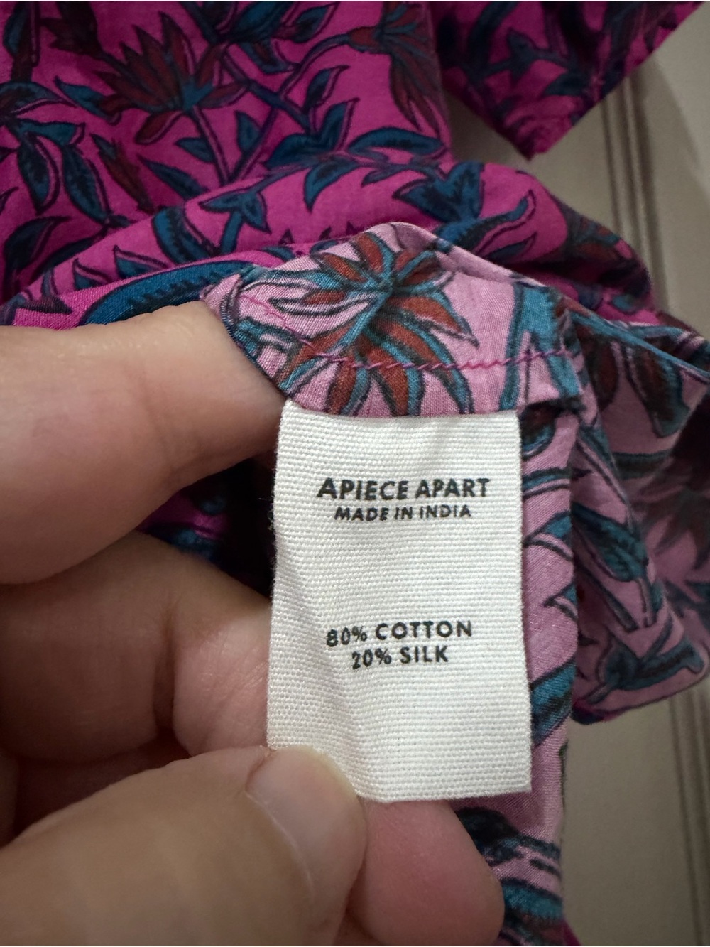 Apiece Apart Medium Los Altos Floral Silk Blend Peplum Blouse Top B5 - Picture 4 of 5
